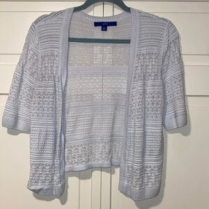 Apt. 9 women’s textured 3 quarter sleeve white open front cardigan lightweight
